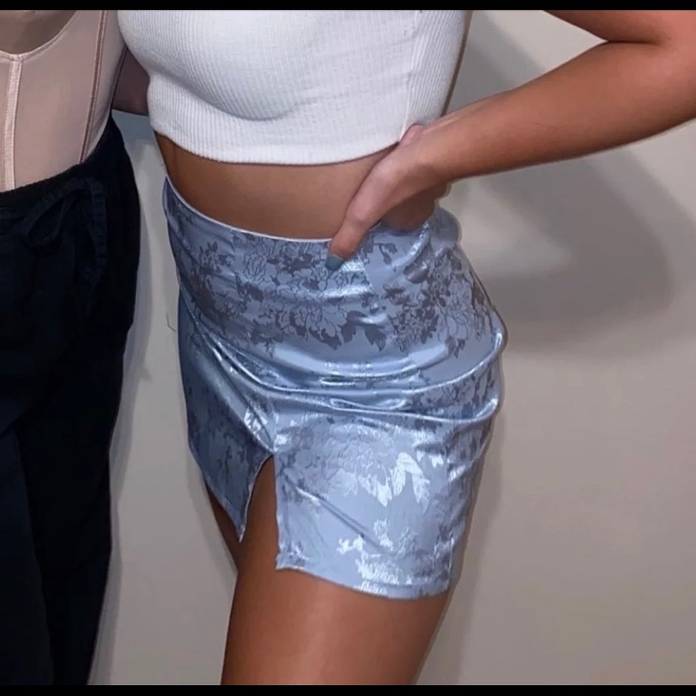 Satin Floral Skirt